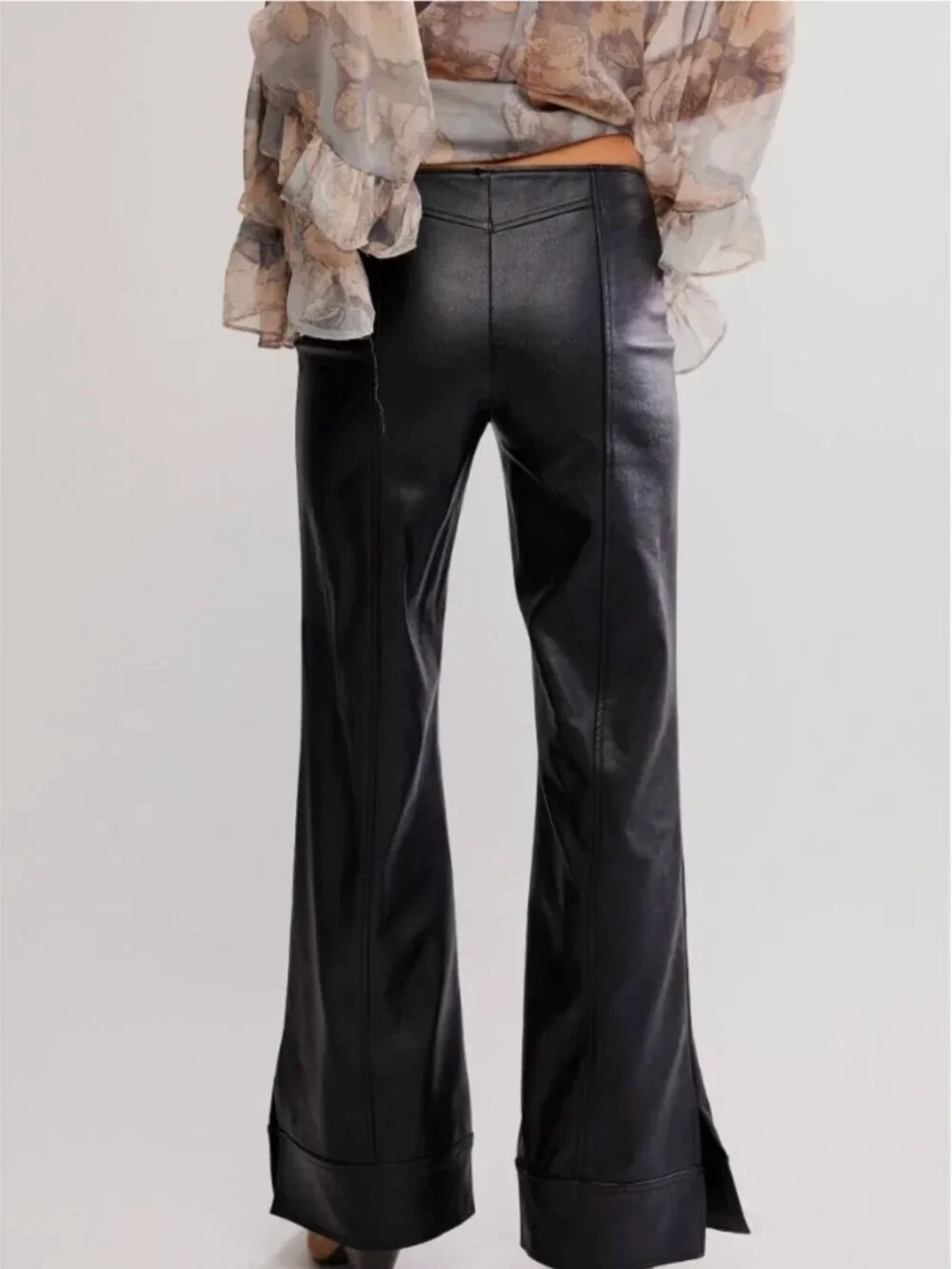 FREE PEOPLE NWT Glow Up Vegan Pants / Black